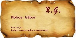 Mohos Gábor névjegykártya